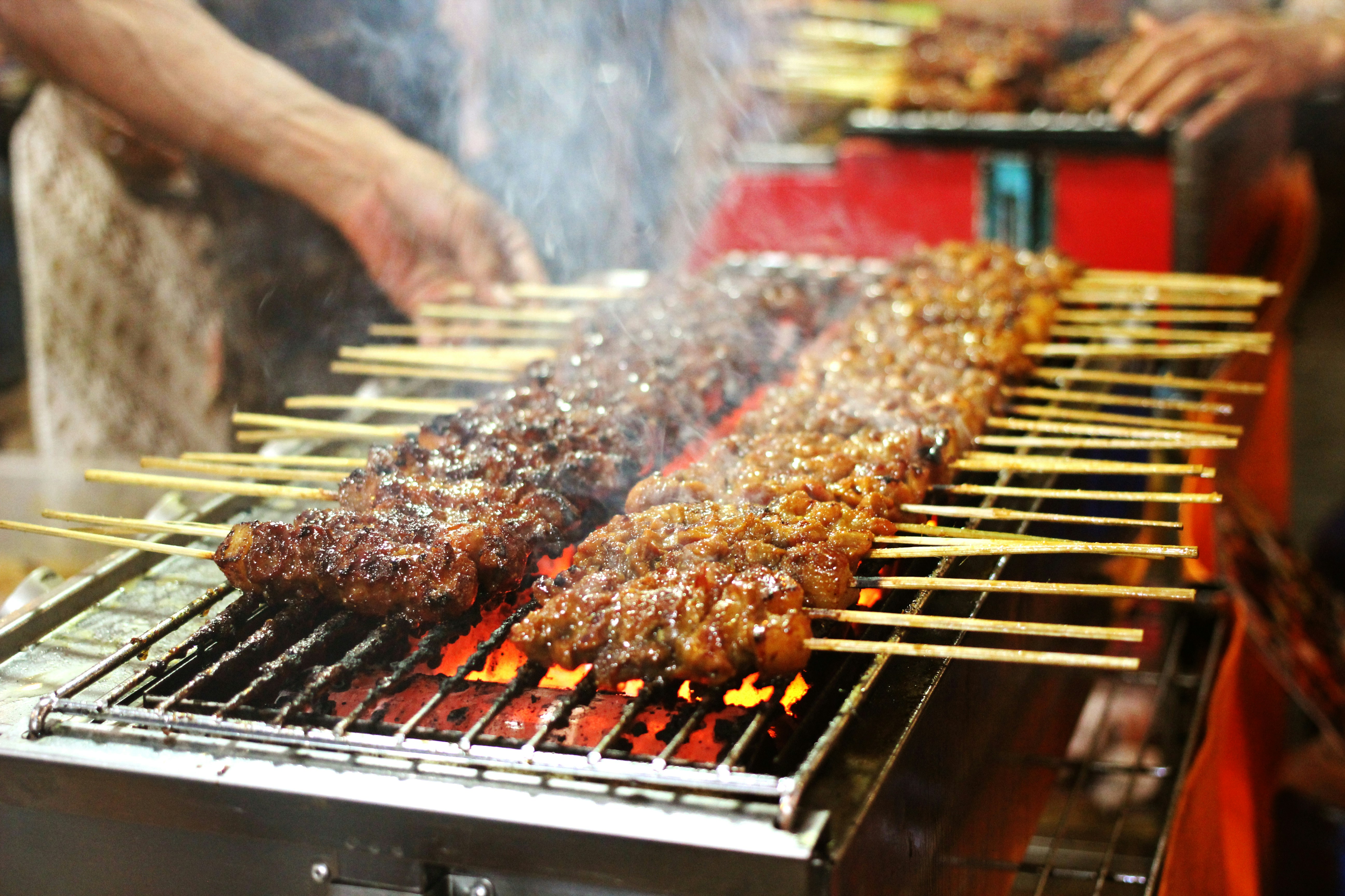 grilled meat on charcoal grill